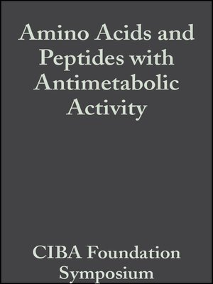cover image of Amino Acids and Peptides with Antimetabolic Activity